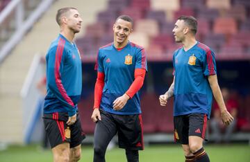 Iago Aspas, Rodrigo Moreno y Sergio Ramos. 