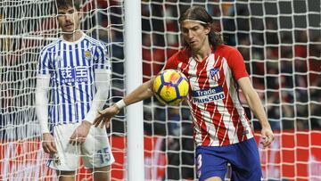 Filipe, en el Atlético-Real Sociedad de esta temporada 2016-17.