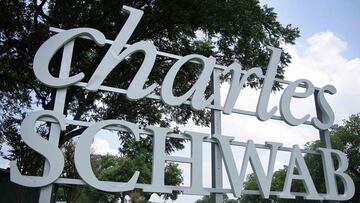 A detailed view of Charles Schwab signage