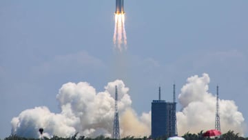 A Long March-5B-3 carrier rocket carrying the WENTIAN experiment module blasted off from the Wenchang Space Launch Site in Hainan Province, China.