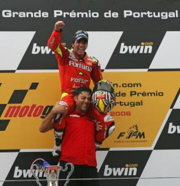 Tony Elias conquistó su primera victoria en el mundial en el GP de Portugal en 2006.