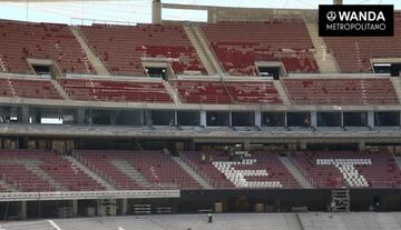 Obras en el Wanda Metropolitano: la cubierta ya est¨¢ terminada