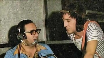 Enrique Segoviano y Chespirito durante la grabación del Chavo del 8.