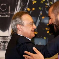 Florentino Pérez recibió a los jugadores en Valdebebas