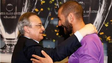 Florentino Pérez recibió a los jugadores en Valdebebas