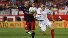 El defensa Javier Mascherano, durante un partido con el Barcelona.