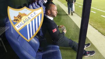 José Alberto, en su banquillo en La Rosaleda.