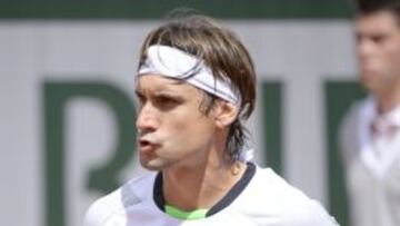 David Ferrer durante el partido ante Kevin Anderson.