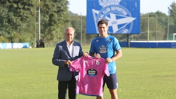 Edu Sousa en su presentación con el Deportivo.