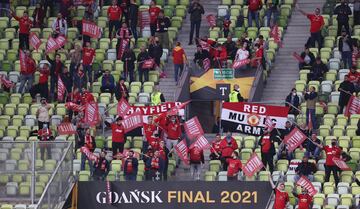 Aficionados del Manchester United en Gdansk Stadium.