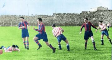 15/11/42. Partido de Liga. Atlético de Madrid-Barcelona. Los rojiblancos ganan 4-0 en una de las derrotas más abultada de los azulgranas en Madrid.