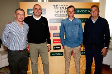 De izquierda a derecha, Manu Tajada (director deportivo), Joan Massallé (director patrocinios y eventos de Skoda España), Luis León Sánchez y Jesús García (CEO Titan Series), hoy en Madrid.