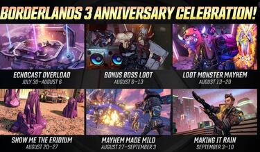 Borderlands 3 celebra su primer aniversario con 6 mini-eventos