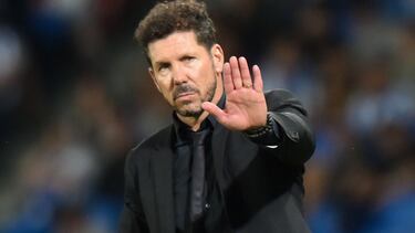 Simeone, durante el Real Sociedad-Atlético