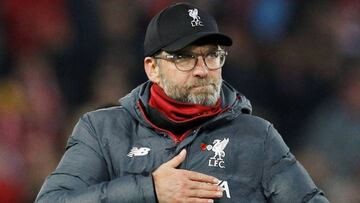 Soccer Football - Premier League - Liverpool v Manchester City - Anfield, Liverpool, Britain - November 10, 2019 Liverpool manager Juergen Klopp celebrates after the match REUTERS/Phil Noble EDITORIAL USE ONLY. No use with unauthorized audio, video, d
