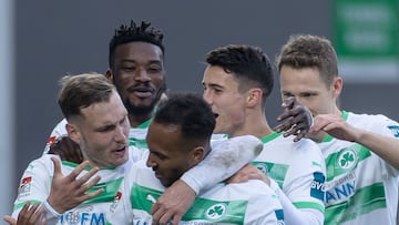 Julian Green festejando un gol de Greuther Fürt.