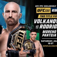 UFC 290: horario, TV, cartelera y dónde ver en directo el Volkanovski - Rodríguez y Moreno - Pantoja II