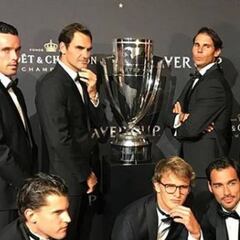 La divertida forma de posar de Nadal en la presentación de la Laver Cup