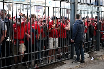 Liverpool fans outside the Stade de France before the 2022 Champions League final.