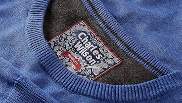 Jersey azul para hombre Charles Wilson de cuello redondo disponible en Amazon.