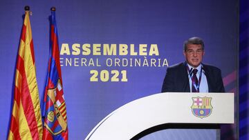 Joan Laporta durante la Asamblea General de Compromisarios.