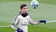 Brahim, en un entrenamiento con el Madrid.