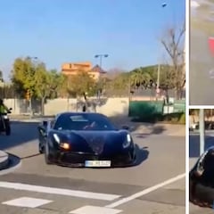 Ha llegado el 'batmovil' a Barcelona: Aubameyang y su nuevo Ferrari 488