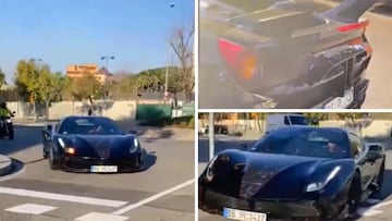 Ha llegado el 'batmovil' a Barcelona: Aubameyang y su nuevo Ferrari 488