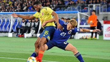 Jefferson Lerma en el partido amistoso ante Japón.