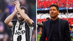 Gonzalo Higuaín con la Juventus y el Cholo Simeone como entrenador del Atlético de Madrid