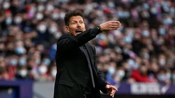 Simeone, en un momento del partido ante el Rayo Vallecano.