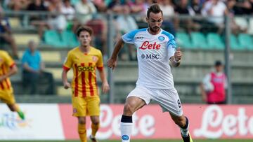 CASTEL DI SANGRO, ITALY - AUGUST 03: Fabian Ruiz of SSC Napoli in action during SSC Napoli v Girona - Pre-Season Friendly at the Stadio Teofilo Patini on August 03, 2022 in Castel di Sangro, Italy. œ (Photo by Danilo Di Giovanni/Getty Images)