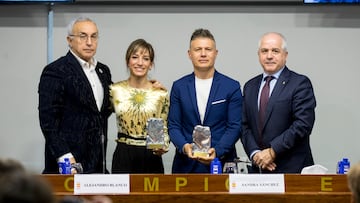 Alejandro Blanco, Sandra S¨¢nchez, Jes¨²s del Moral y Antonio Moreno, en el COE.