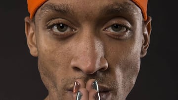 WHITE PLAINS, NY - SEPTEMBER 25: Michael Beasley #8 of the New York Knicks is photographed at New York Knicks Media Day on September 25, 2017 in Greenburgh, New York. Jeff Zelevansky/Getty Images/AFP
== FOR NEWSPAPERS, INTERNET, TELCOS & TELEVISION USE ONLY ==