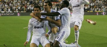 Cristiano celebra su gol en la final de Copa de 2011.