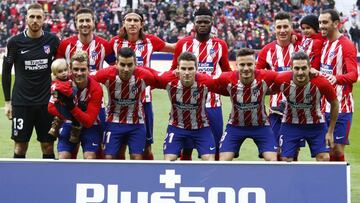 Once del Atlético contra la Real Sociedad.