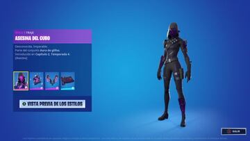 Un vistazo de cerca al skin Asesina del Cubo