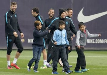 Los jugadores del Barça se lo pasaron como niños