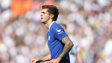 LEEDS, ENGLAND - AUGUST 21: Christian Pulisic of Chelsea during the Premier League match between Leeds United and Chelsea FC at Elland Road on August 21, 2022 in Leeds, England. (Photo by Catherine Ivill/Getty Images)