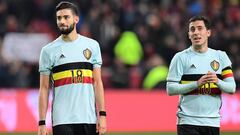 Los jugadores de la selecci&oacute;n de B&eacute;lgica, Yannick Ferreira-Carrasco y Eden Hazard.