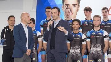 Ivan Basso, durante la presentación de los equipos de la Fundación Alberto Contador.