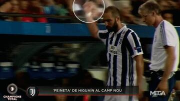 Higuaín hace 'pistola' al Camp Nou al ser sustituido