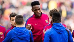 Yerry Mina recibe un consejo de la plantilla del Barcelona, tras su debut ante Getafe