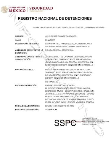 Julio César Chávez Jr. ingresa a Penal de Máxima Seguridad en Hermosillo
