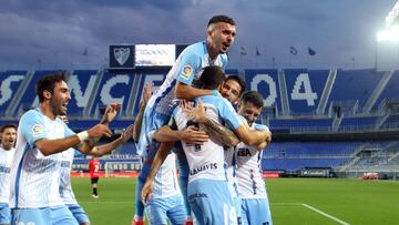 Celebración del 1-0 al Mallorca.