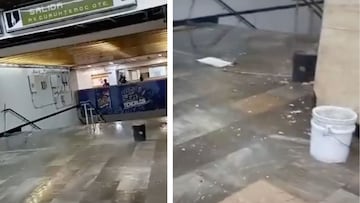 Viral: Así se desploma techo del Metro Eugenia en CDMX por intensas lluvias