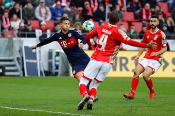 James llegó a cuatro goles con le Bayern en la Bundesliga