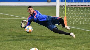 Camilo Vargas durante un entrenamiento con la Selección Colombia en Yokohama, Japón.