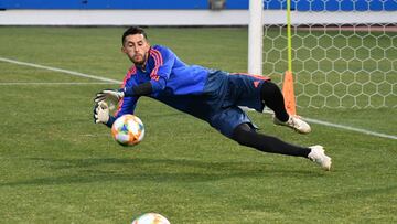 Camilo Vargas durante un entrenamiento con la Selecci&oacute;n Colombia en Yokohama, Jap&oacute;n.