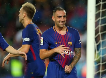 1-0. Paco Alcáce rcelebró el primer gol.